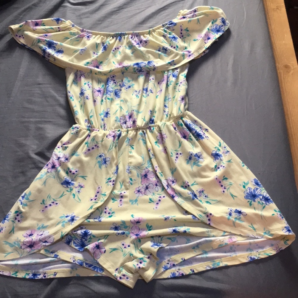 Yellow and Floral Romper